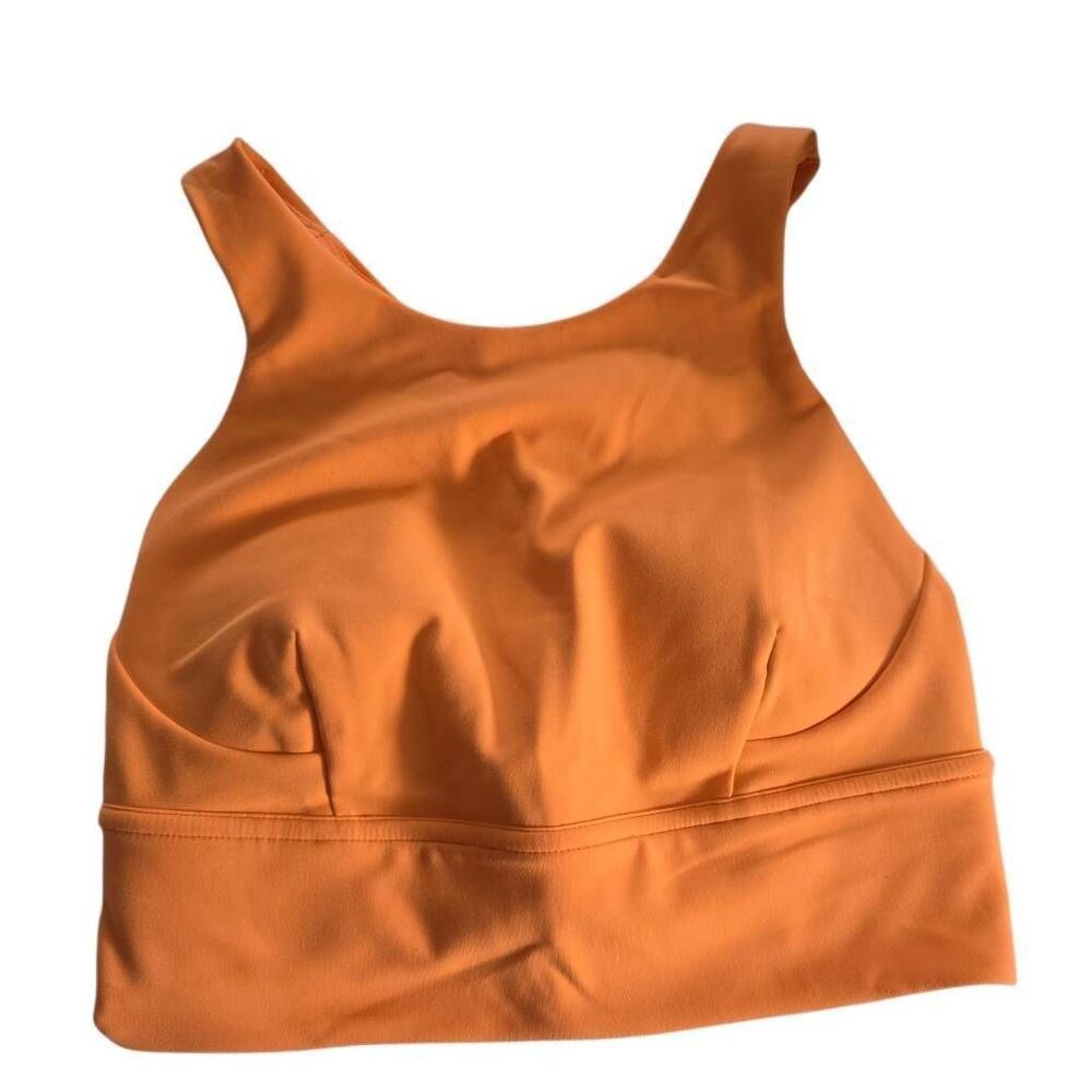 Lululemon Women's Size 4 Orange Wunder Train Long Line Sports Bra